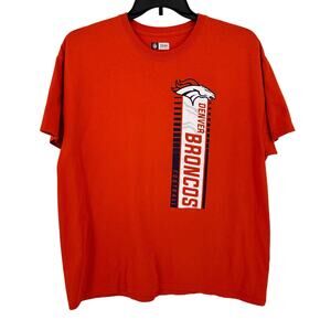 NFL Team Apparel Denver Broncos Colorado T Shirt Mens Size XL Orange BLue